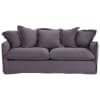 Sofa 3/4-Sitzer nicht ausziehbar, Leinen gewaschen, purpurrosa - Barcelone